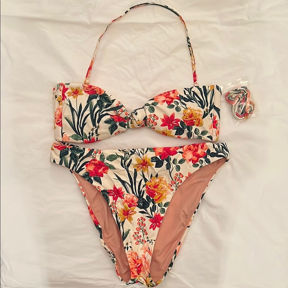 J. Crew Floral Bikini Set with Tropical Print - size
Medium